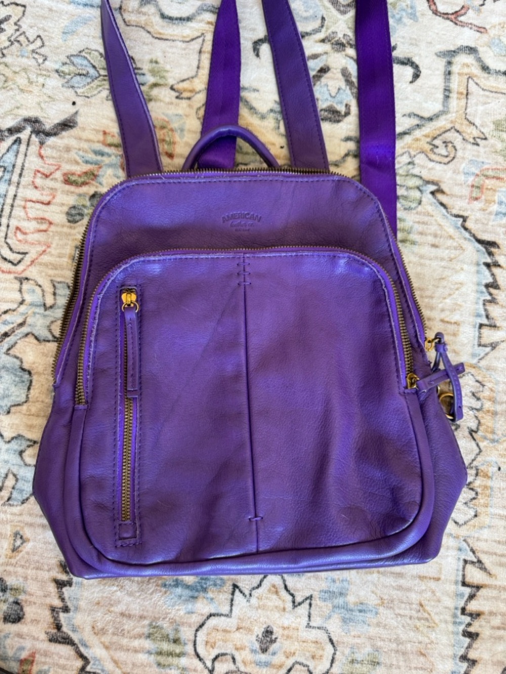 Purple Leather Backpack - Everyday Women's Backpack